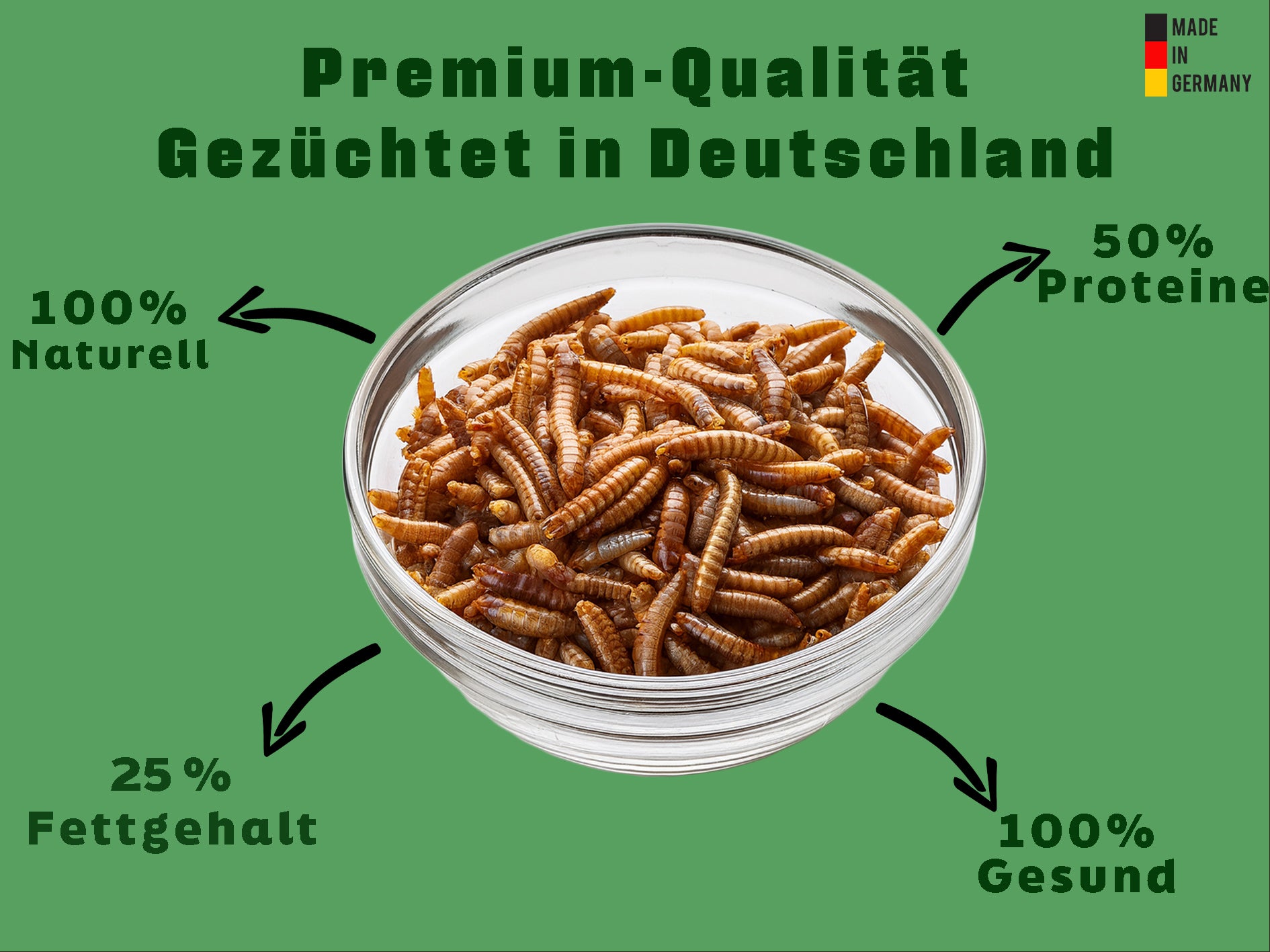 3 KG Getrocknete Mehlwürmer